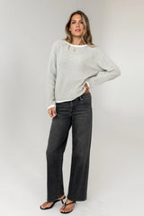 Mandy Contrast Sweater in Grey FINAL SALE