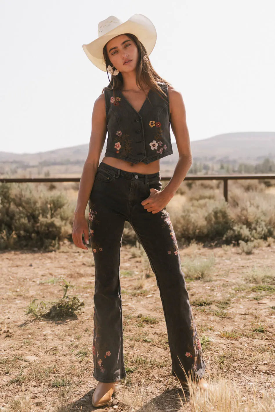 Camille Embroidered Flare Jeans FINAL SALE