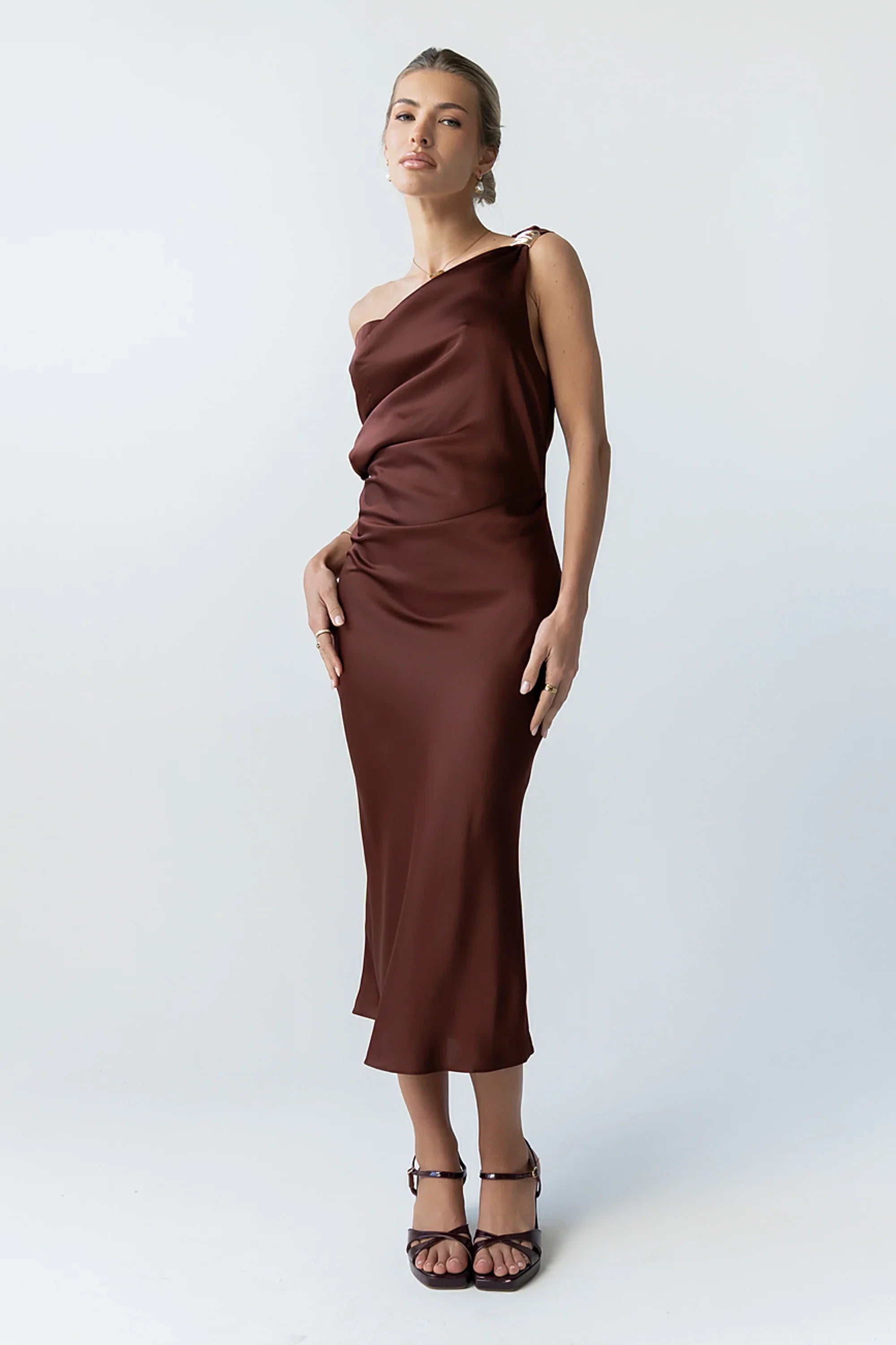 Marcella Satin Midi Dress