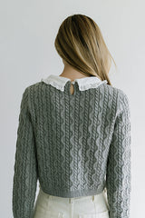 Hayley Collared Sweater in Grey FINAL SALE