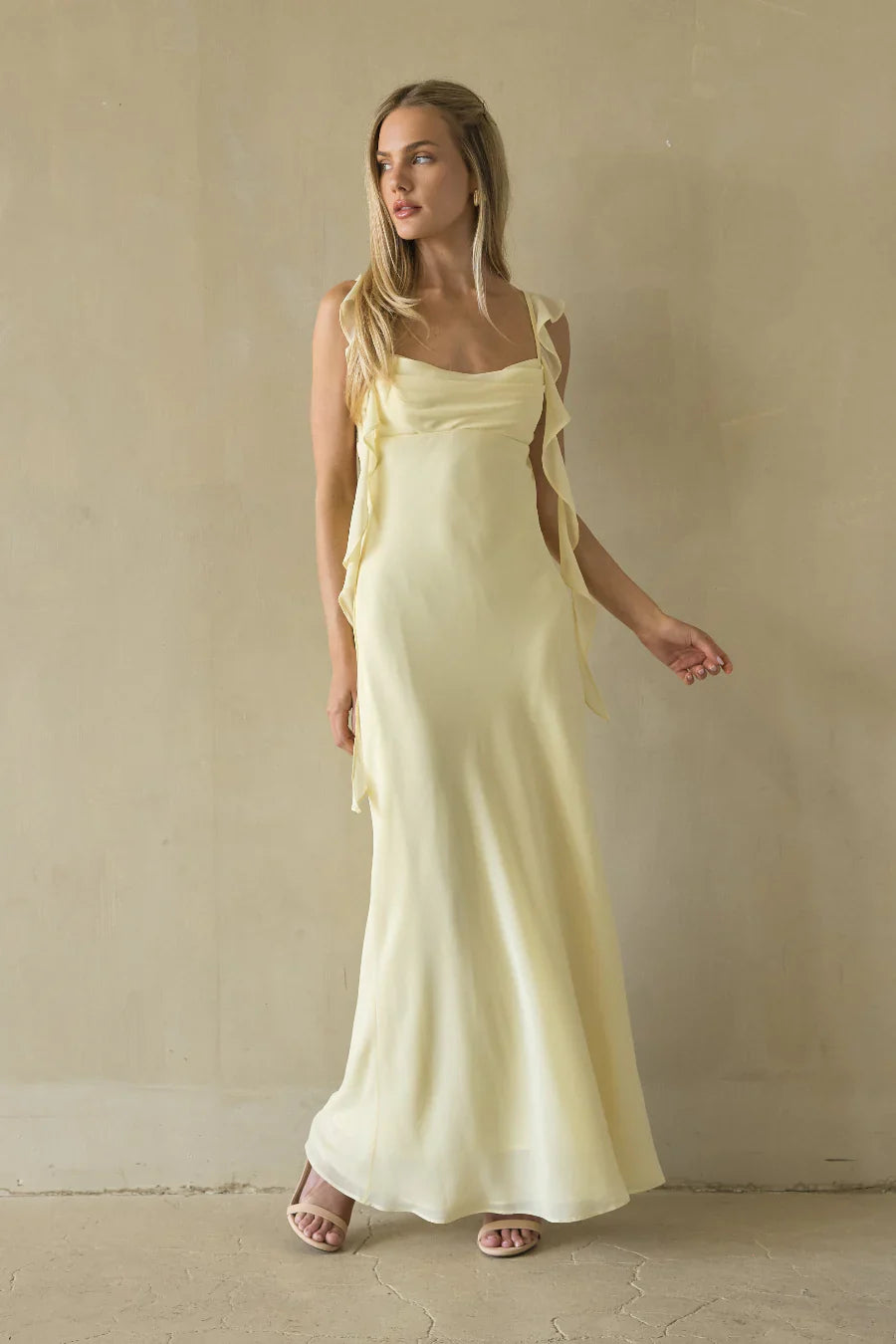 Sarila Ruffle Strap Maxi Dress