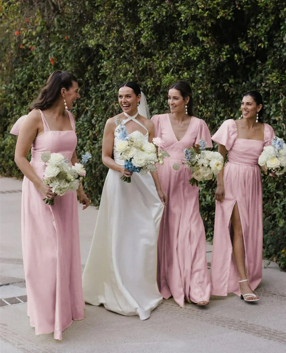 Chic A Line Daffodi Long Bridesmaid Dresses
