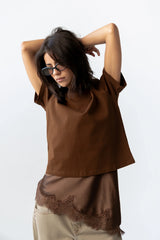 Marlie Asymmetrical Top in Brown