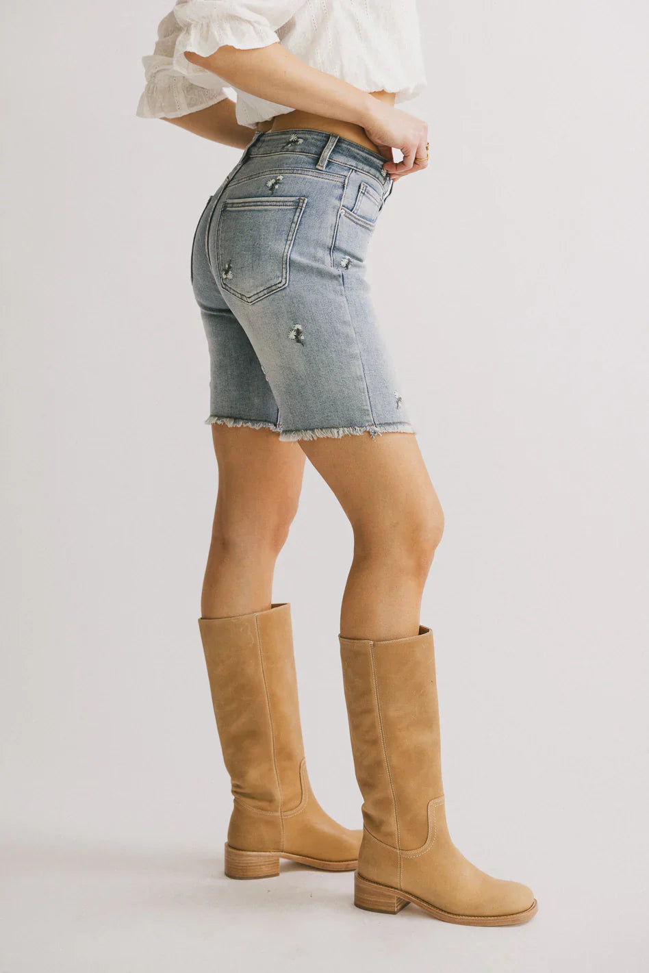 Chelsea High Rise Denim Shorts