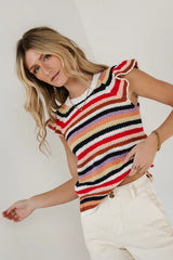 Lexi Sweater Top in Striped FINAL SALE