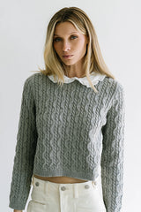 Hayley Collared Sweater in Grey FINAL SALE