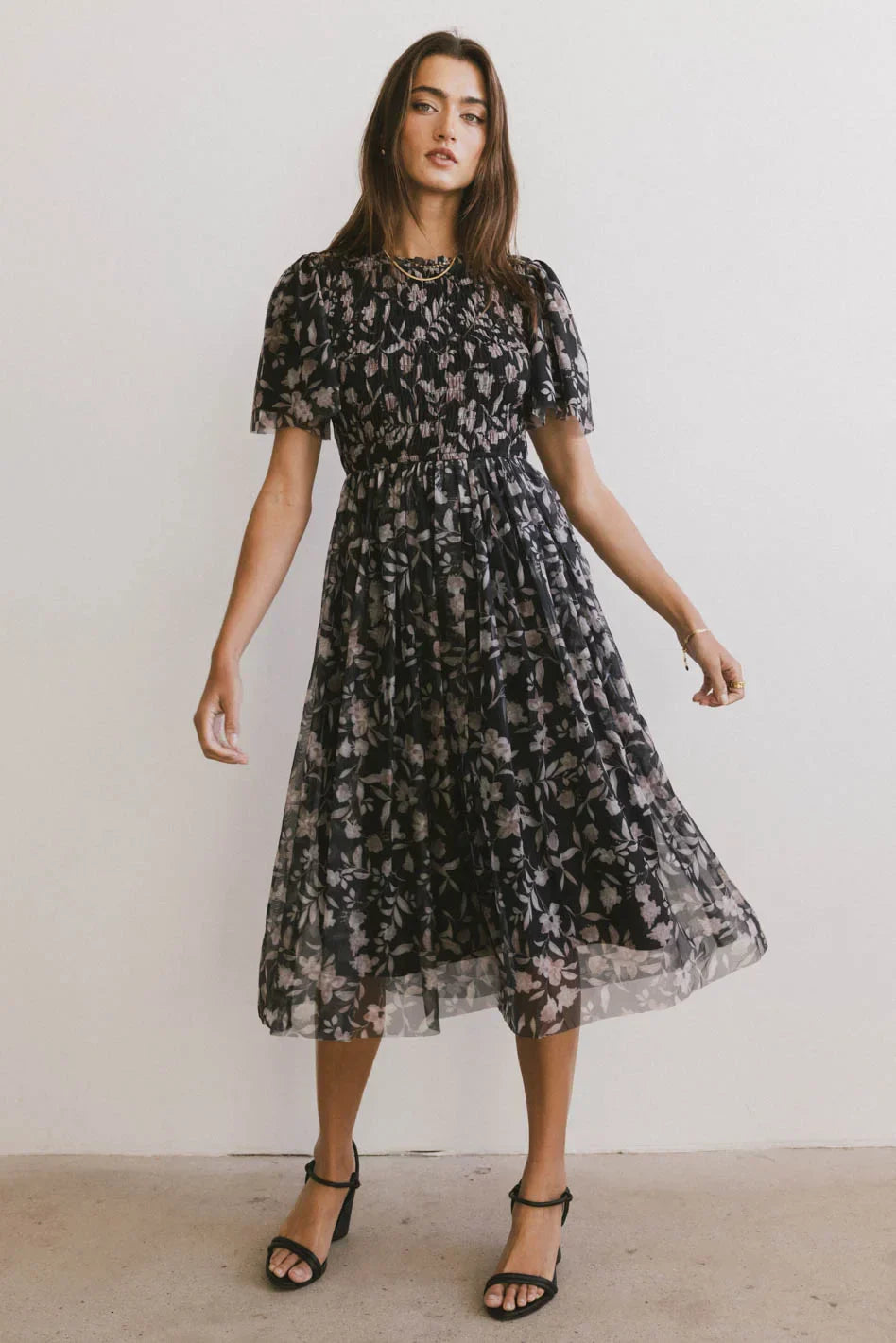 Sofia Midi Dress in Black FINAL SALE
