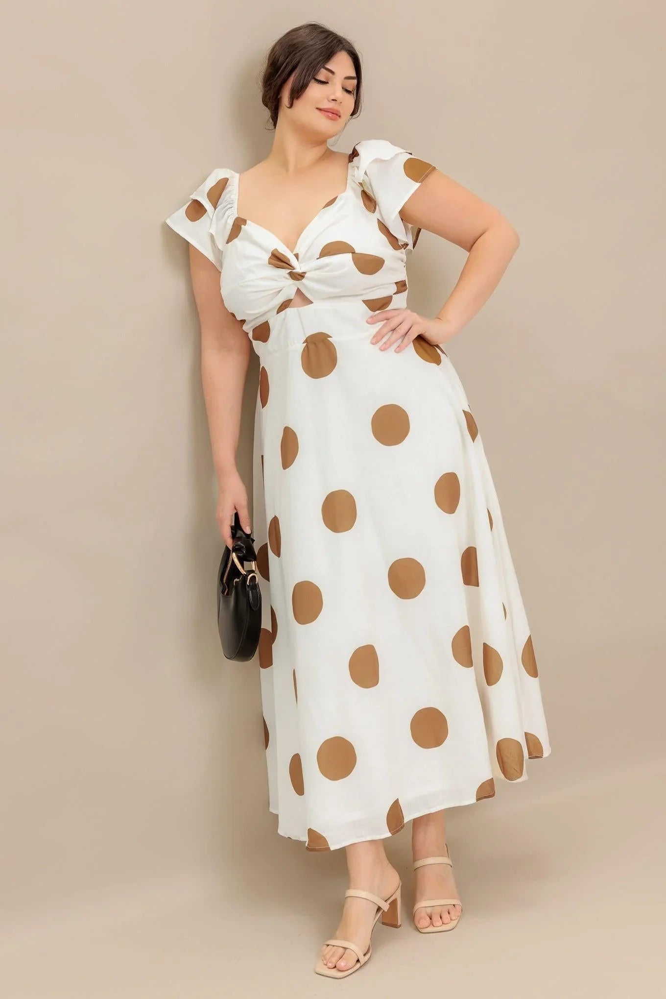 MOJITO MOOD POLKA DOT MIDI DRESS