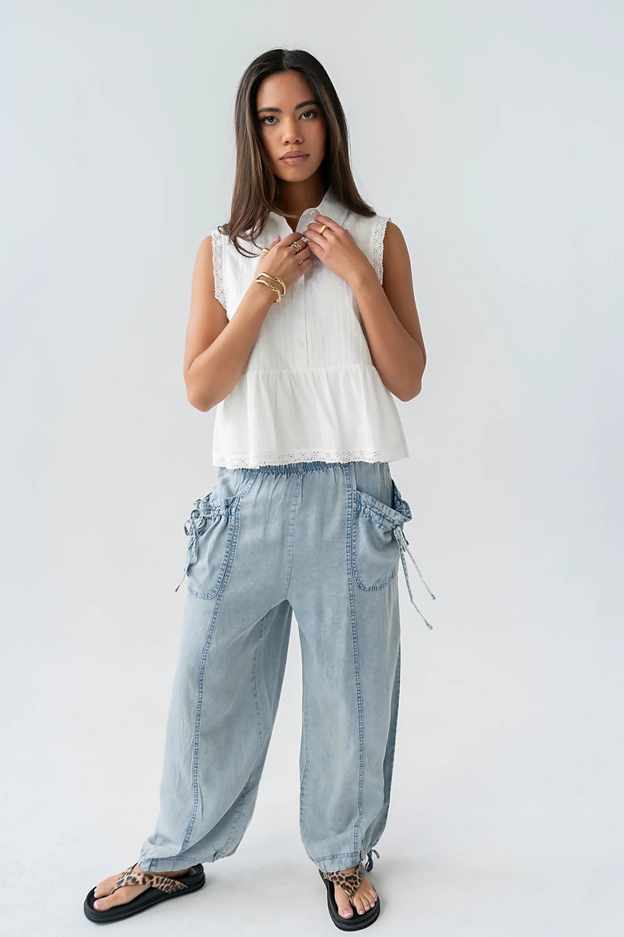 Julian Collared Blouse in Off White