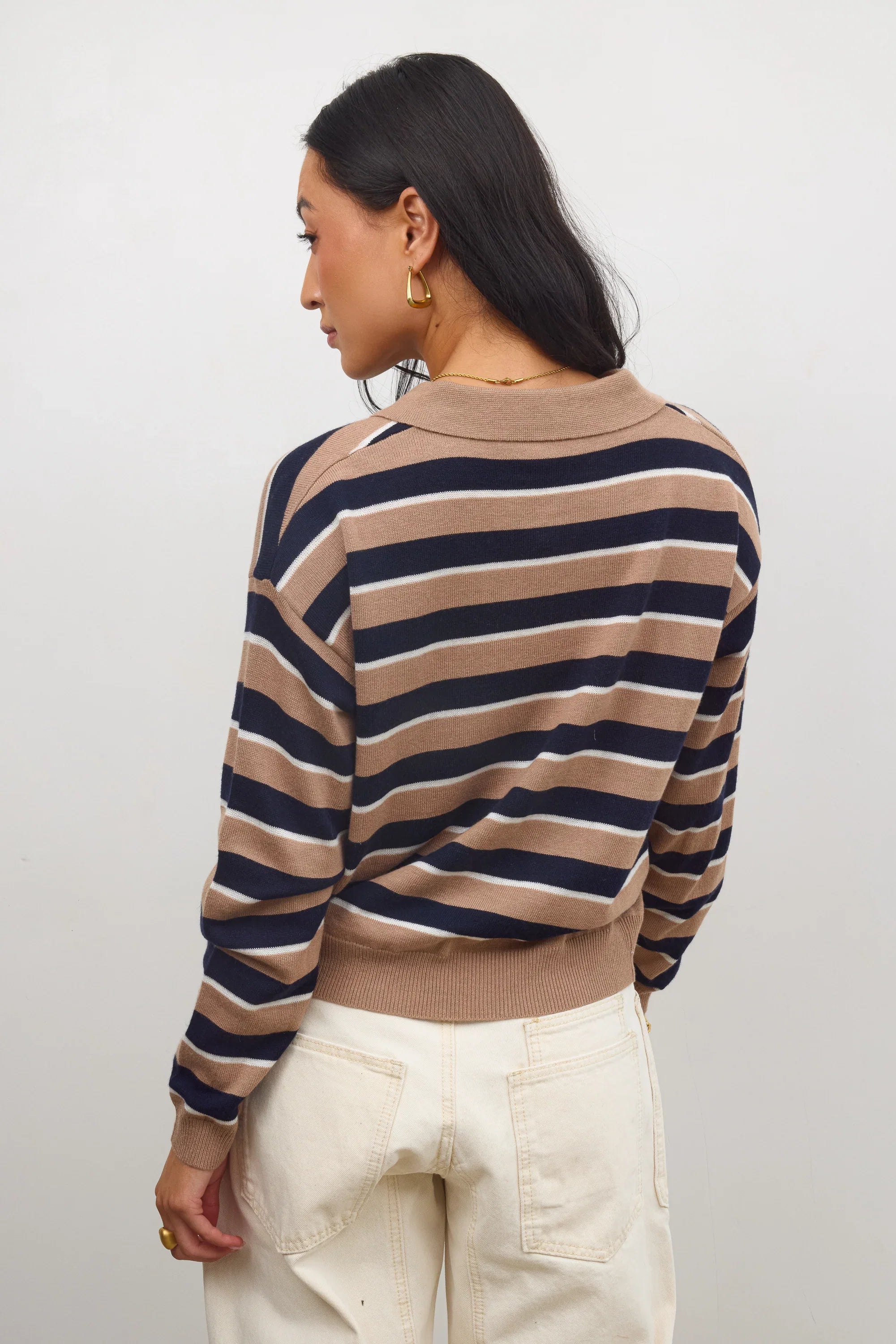Morgan Striped Sweater in Taupe FINAL SALE