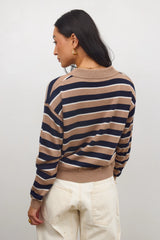 Morgan Striped Sweater in Taupe FINAL SALE