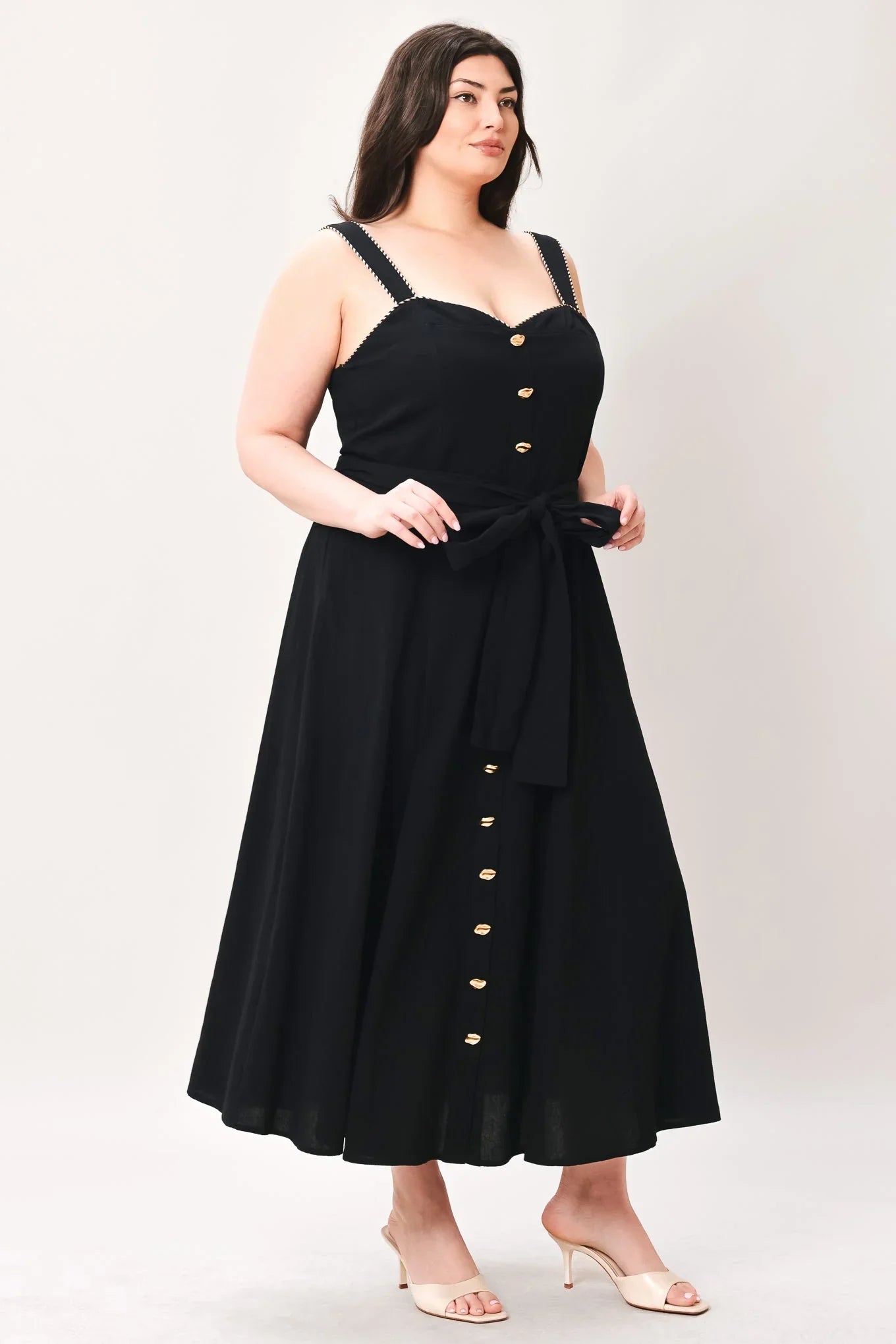 LOVELY NOIR BLACK MIDI DRESS
