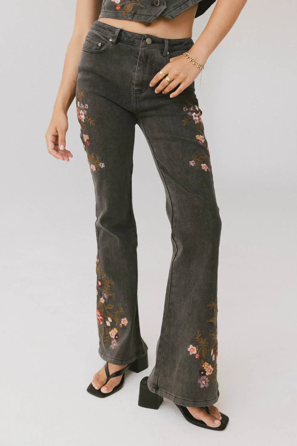 Camille Embroidered Flare Jeans FINAL SALE