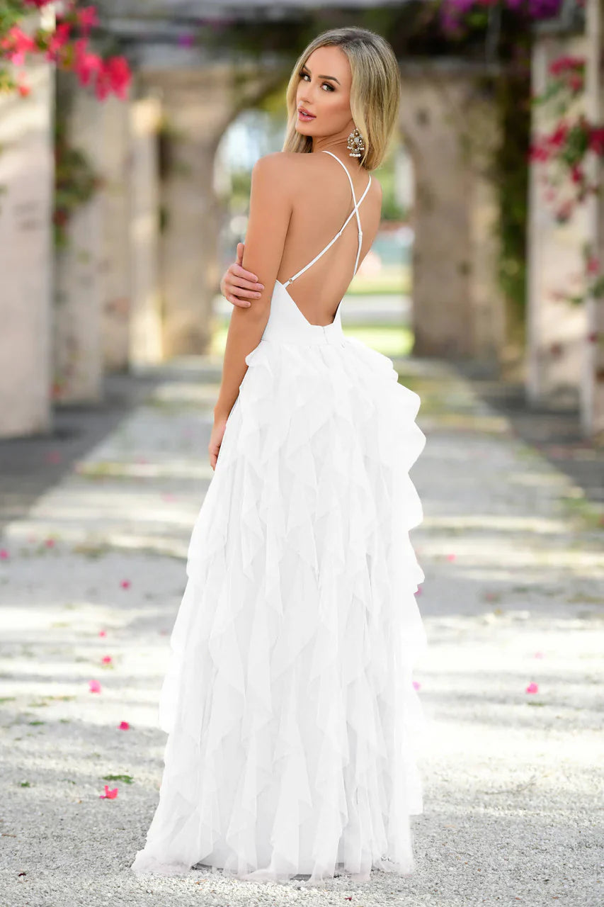 Size XS Alances Maxi Dress White Tulle FINAL SALE