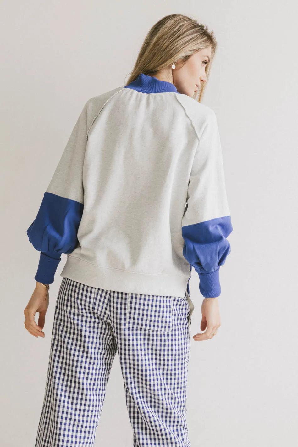 Drew Colorblock Sweatshirt in Blue FINAL SALE