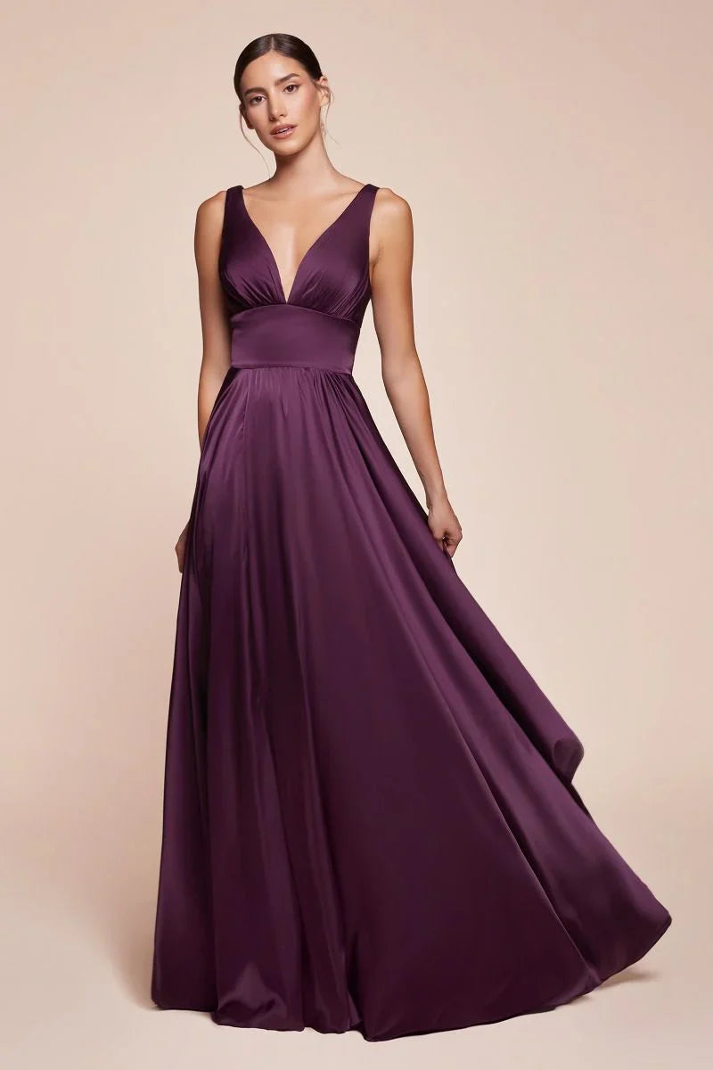 Kinsley Gown Soft Satin A line Dress