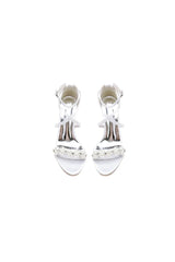 Open Toe Beaded Cross Strap High Heels