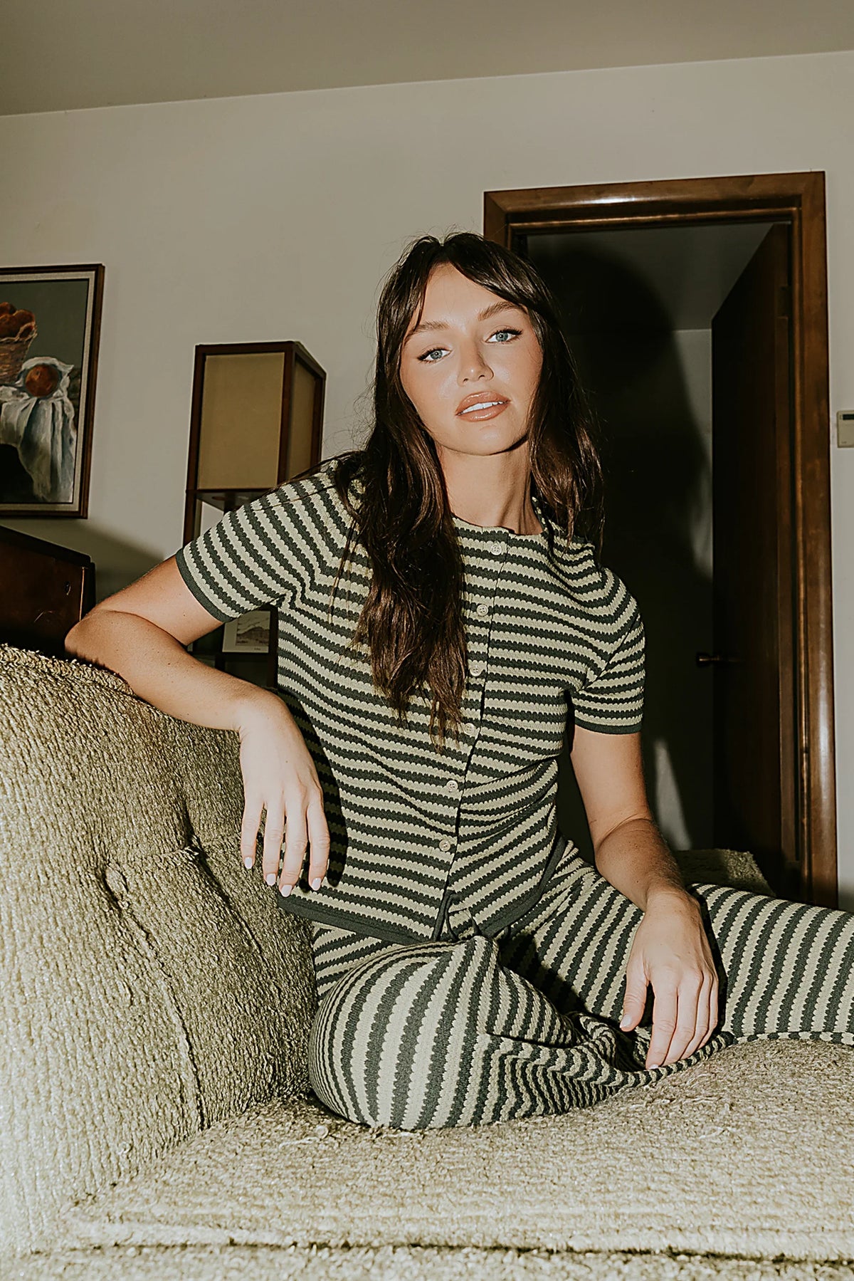 Ireland Striped Top in Green FINAL SALE