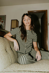 Ireland Striped Top in Green FINAL SALE