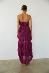 Clementine High Low Ruffle Maxi Dress