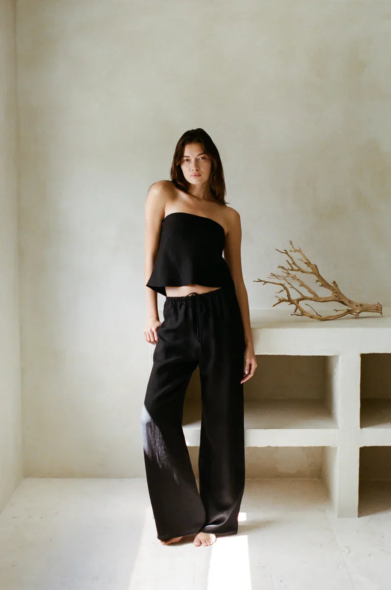 Laguna Linen Strapless Top