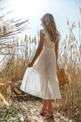 Declan Midi Dress in White FINAL SALE