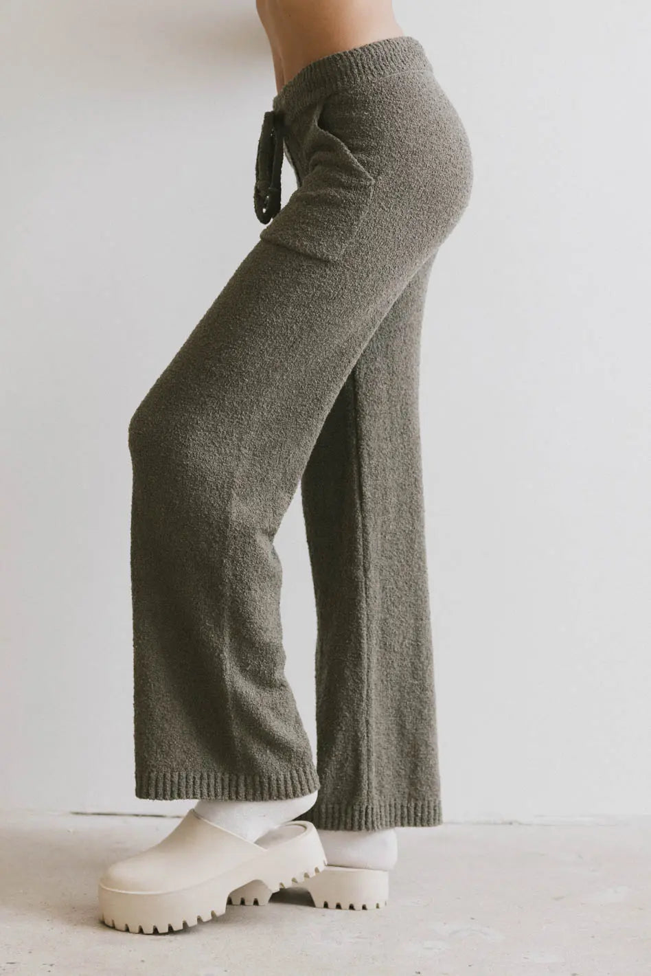 Breck Knit Pants in Olive FINAL SALE