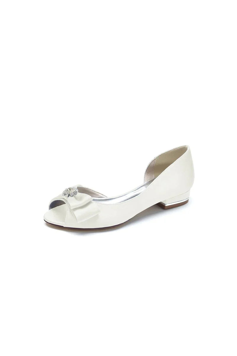 Party Open Toe Flats with Bow