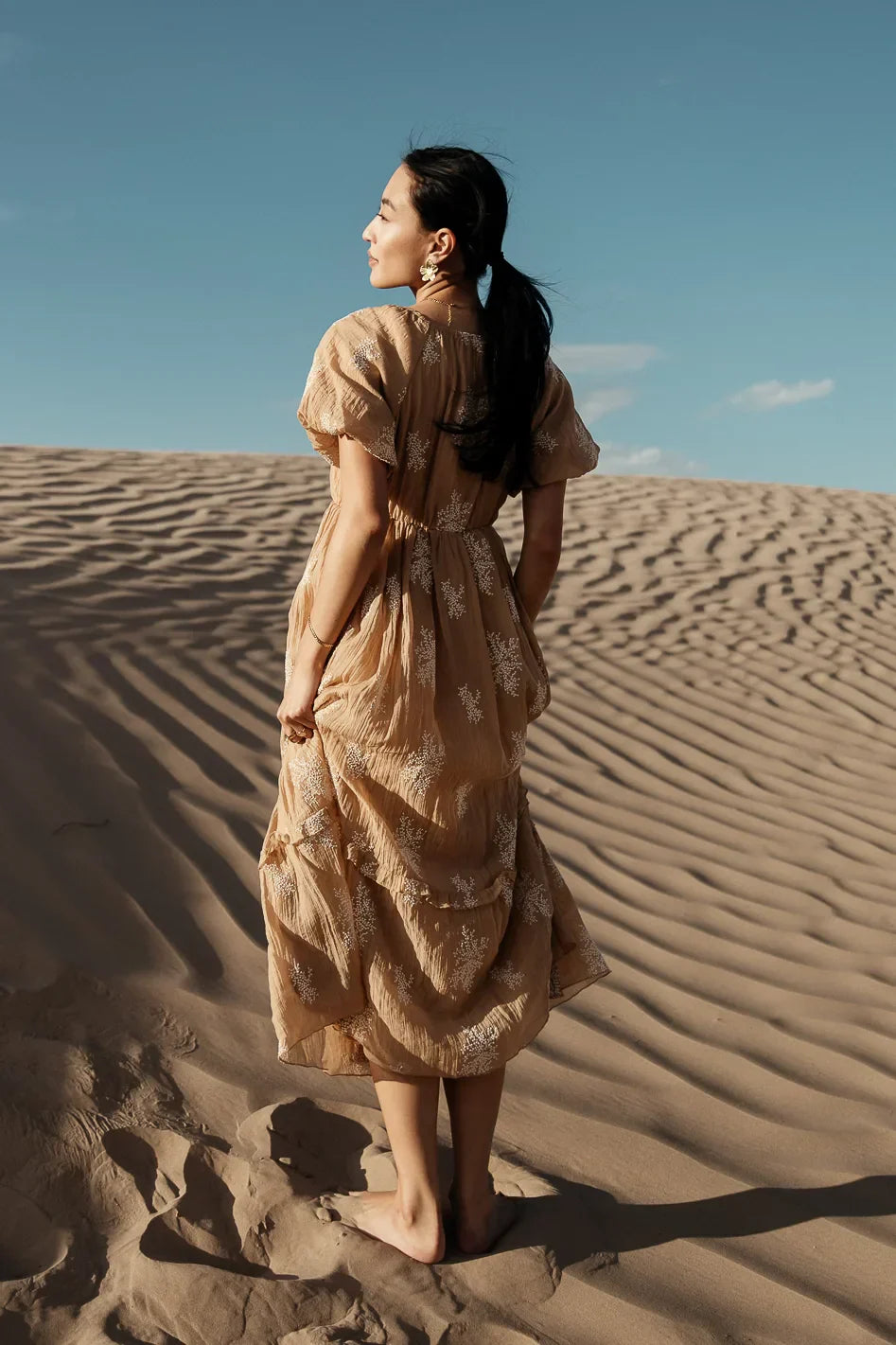 Fool For You Midi Dress in Camel FINAL SALE