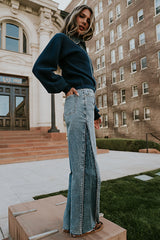 Sofia Contrast Wide Leg Jeans