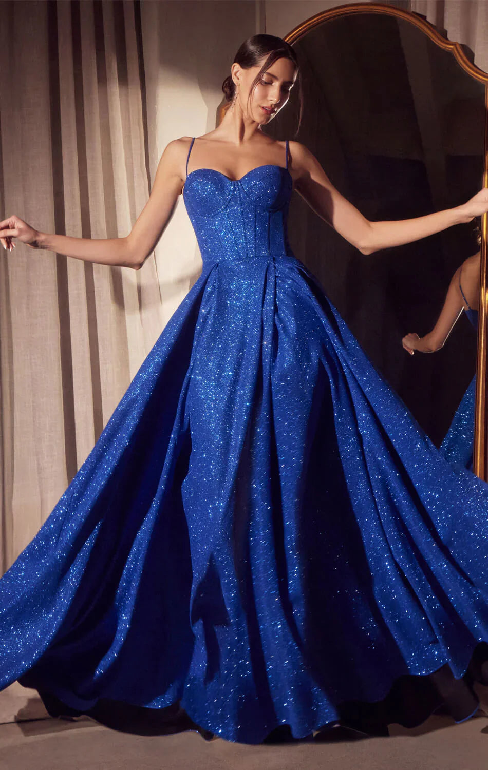 Krista Gown Glitter Dusted A line Bustier Dress