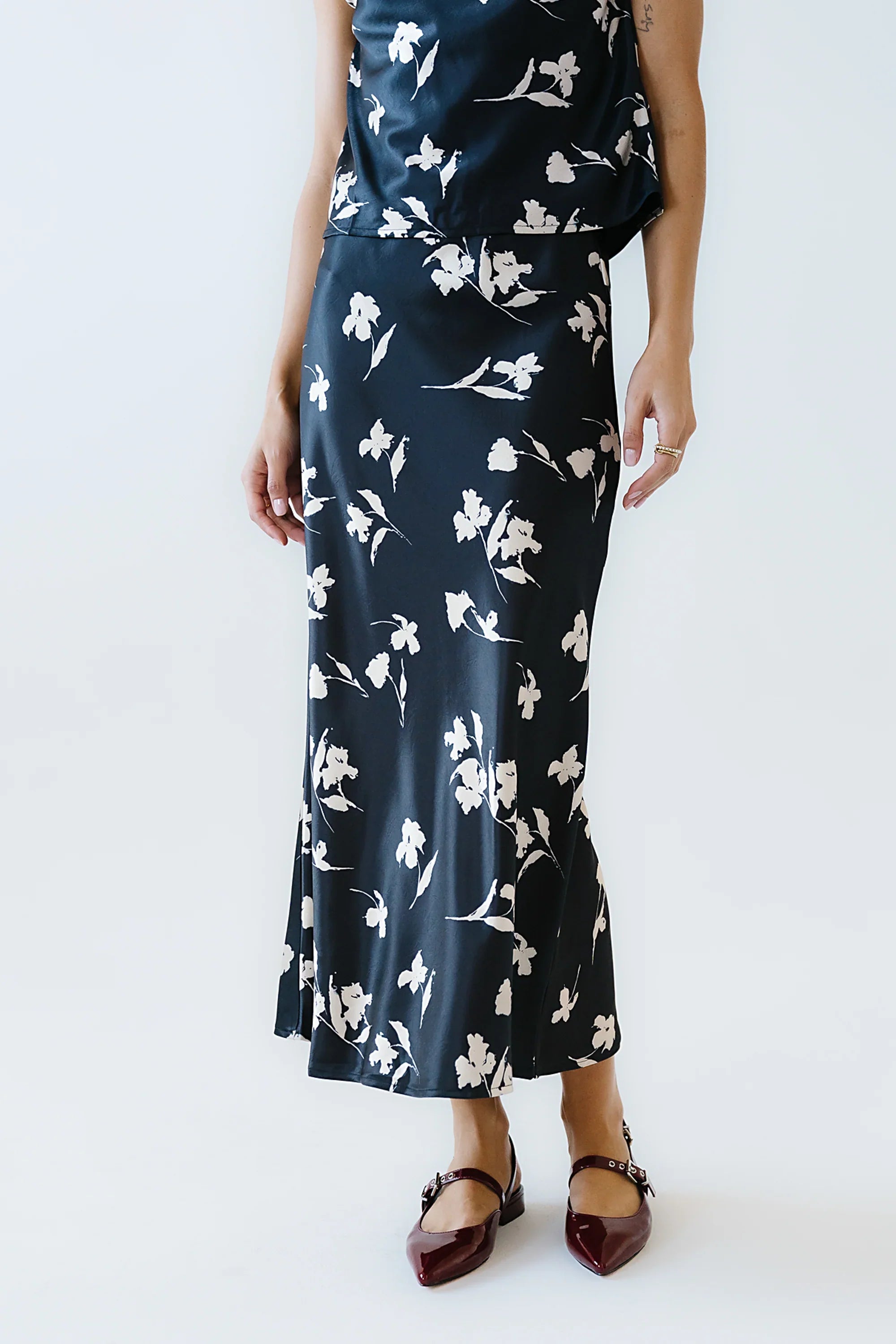 Carsyn Floral Maxi Skirt in Black