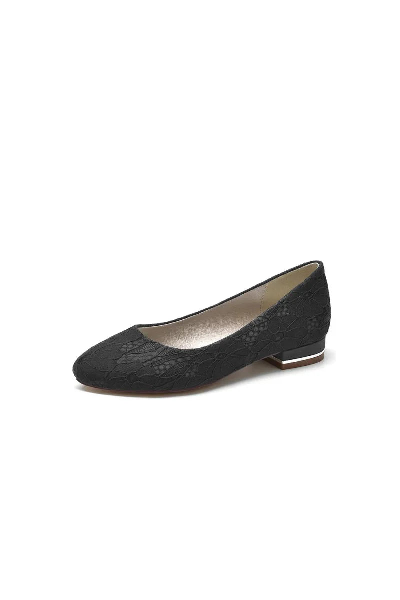 Lace Round Toe Flats