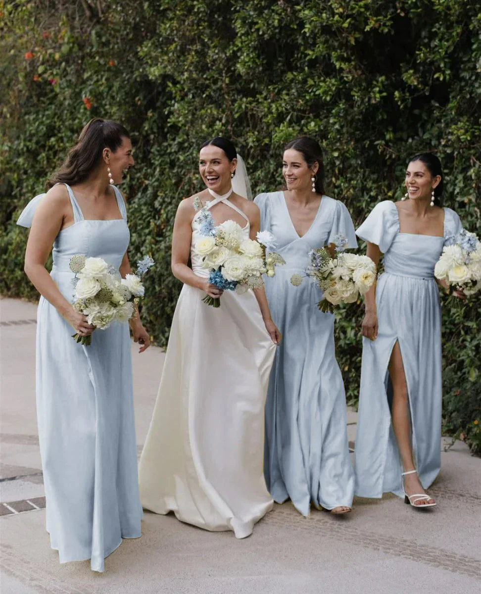 Chic A Line Daffodi Long Bridesmaid Dresses