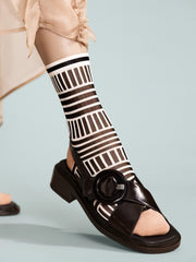 Tulle Mix Stripe Sheer Crew