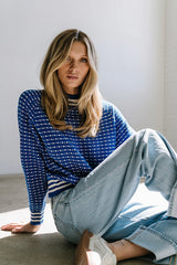 Monroe Knit Sweater in Blue FINAL SALE