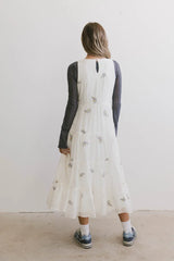 Ari Embroidered Floral Midi Dress FINAL SALE