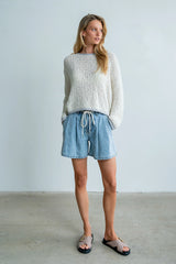 Ariel Contrast Sweater in Ivory