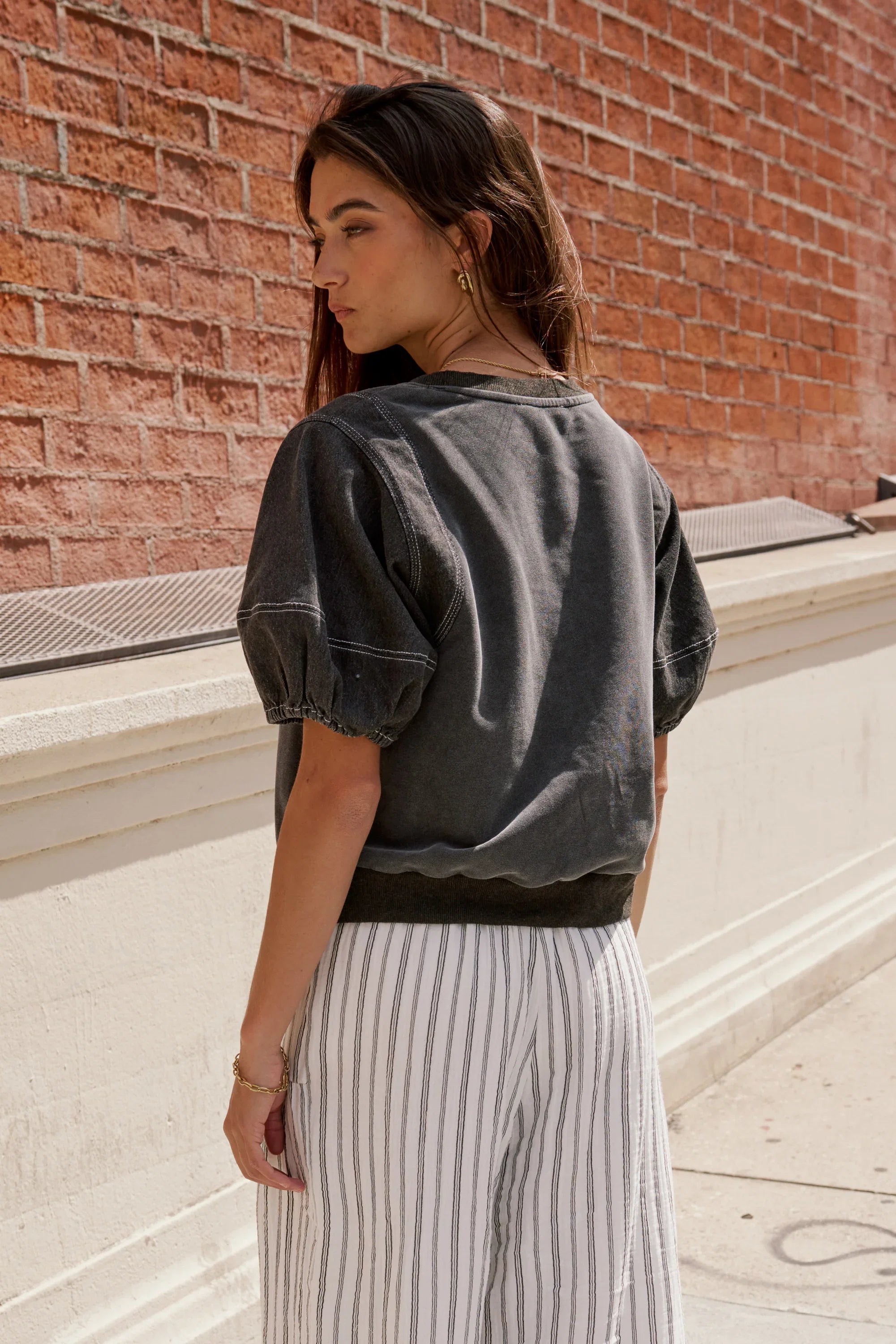 Rory Contrast Top in Black FINAL SALE