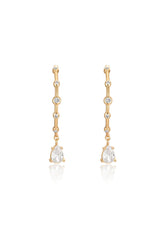 Delicate Crystal Charm Hoop Earrings