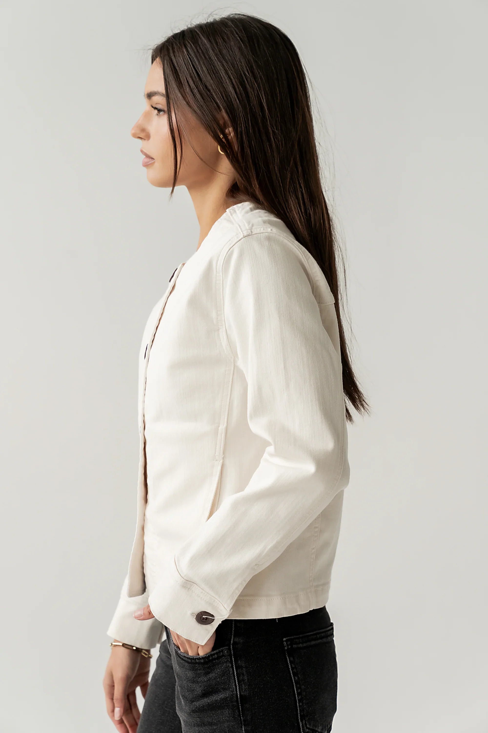 Cozette Barrel Jacket in Off White