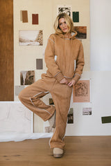 Mattie Faux Shearling Hoodie in Camel FINAL SALE
