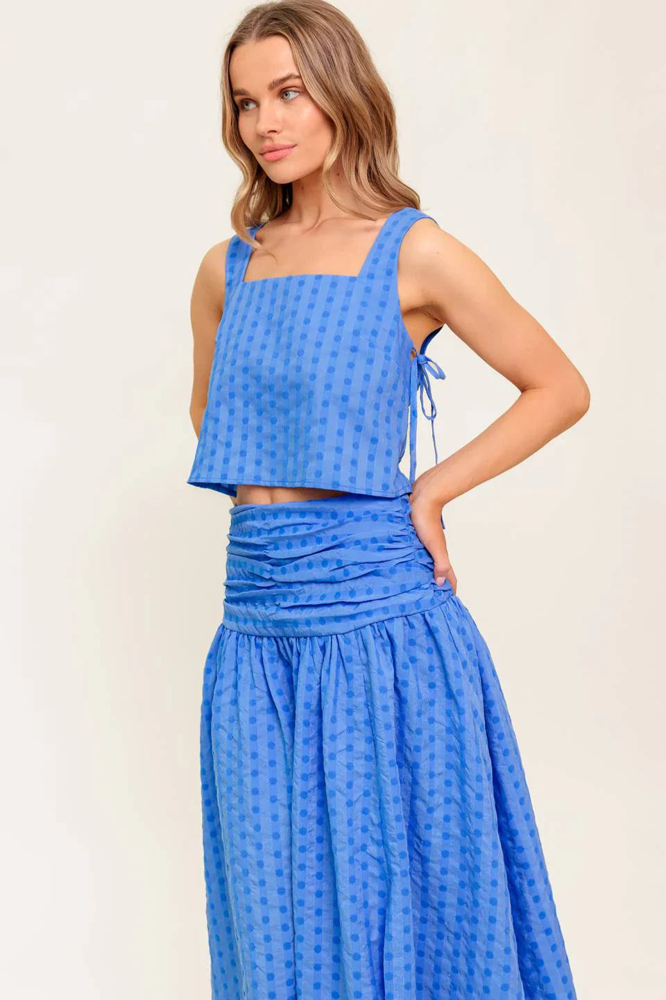 URBAN AFFAIR TOP SKIRT SET BLUE