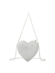 Womens Heart Shape Evening Clutch Bag