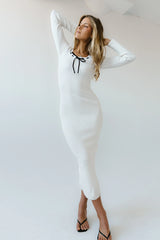 Janet Ribbed Maxi Dress in Ivory FINAL SALE