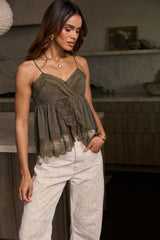 Fern Tank Top in Olive