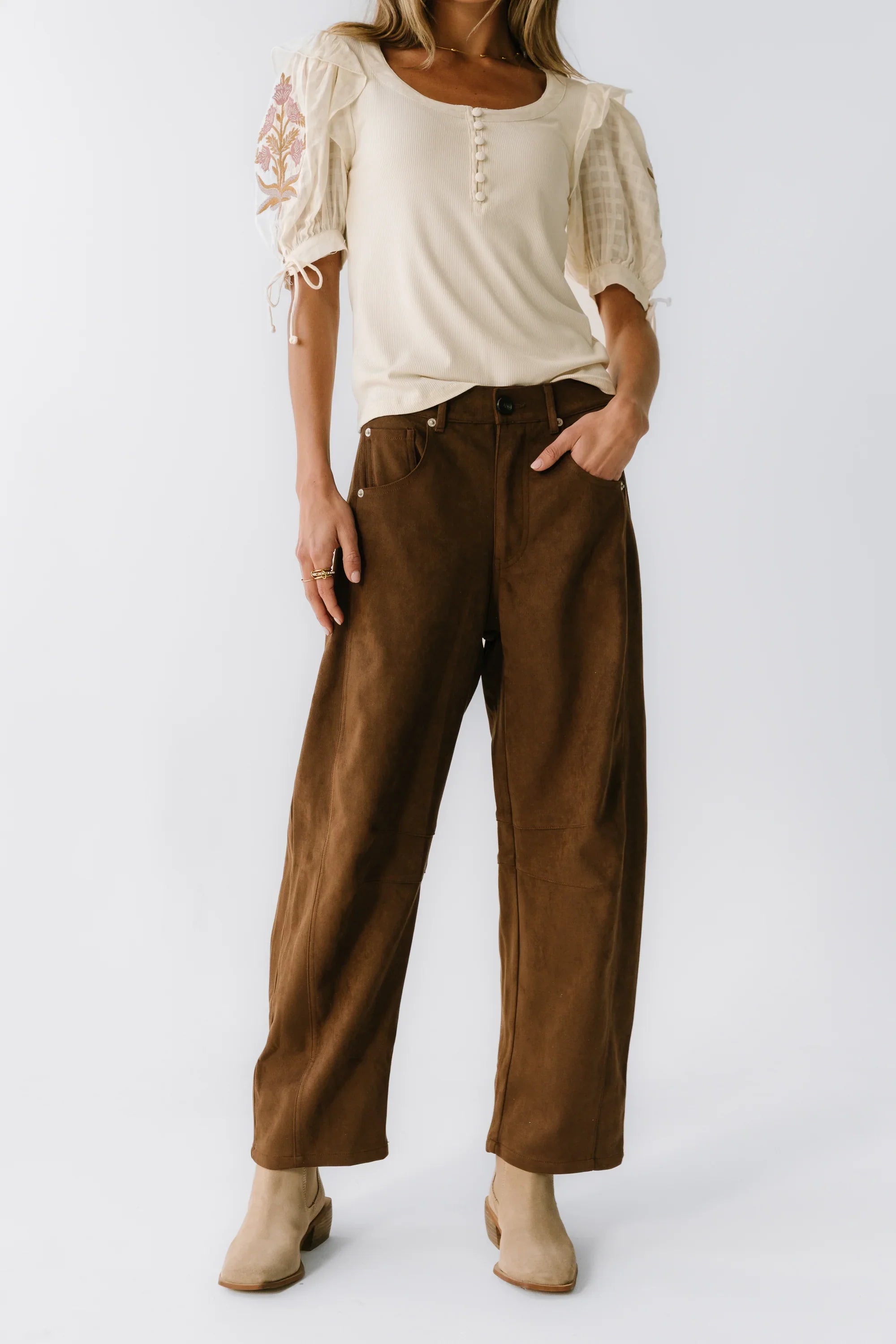 Warren Suede Barrel Pants FINAL SALE