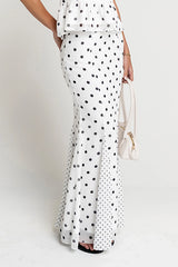 Freida Polka Dot Maxi Skirt in Ivory