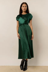 Rosalind Midi Dress in Emerald FINAL SALE