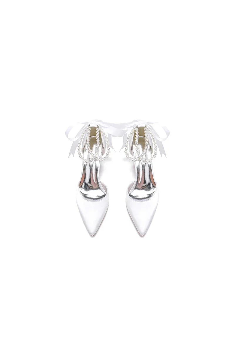 Pointed Toe Party Shoes with Ribbon Tie